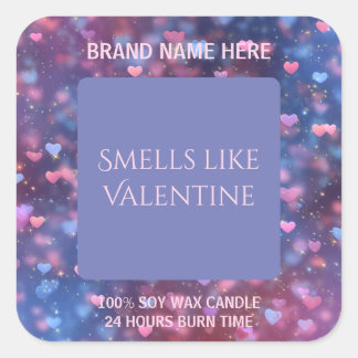 Mooie Valentijnskaarslabel Bewerkbaar Ontwerp Vierkante Sticker