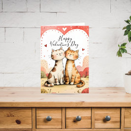 Mooie Valentijnskaart met kat Feestdagen Kaart
