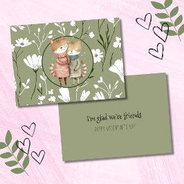 Mooie Valentijnskaart met vriendelijke kat Notitiekaartje