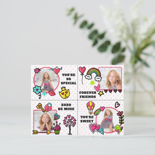 Mooie Valentijnskaarten met foto voor in de klas Feestdagenkaart (Staand voorkant)