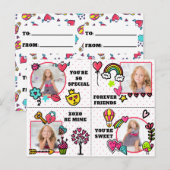 Mooie Valentijnskaarten met foto voor in de klas Feestdagenkaart (Voorkant / Achterkant)