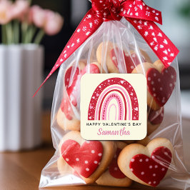 Mooie Valentijnskaarten Regenboog Persoonlijk Vierkante Sticker