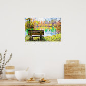 Mooie valgolven en meer reflectie poster (Keuken)