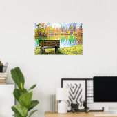 Mooie valgolven en meer reflectie poster (Thuiskantoor)