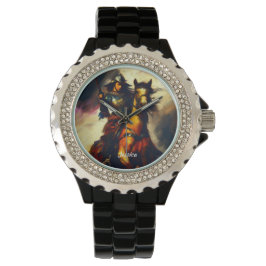 Mooie Valkyrie te paard Horloge