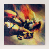 Mooie Valkyrie te paard Legpuzzel (Horizontaal)