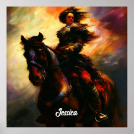 Mooie Valkyrie te paard Poster