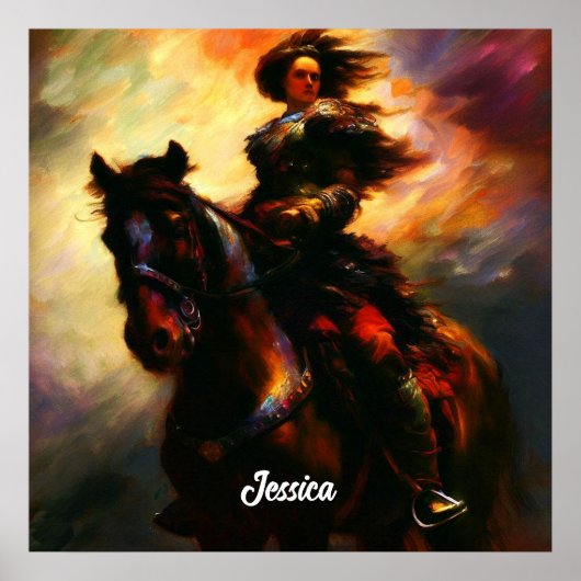 Mooie Valkyrie te paard Poster (Voorkant)