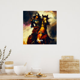 Mooie Valkyrie te paard Poster