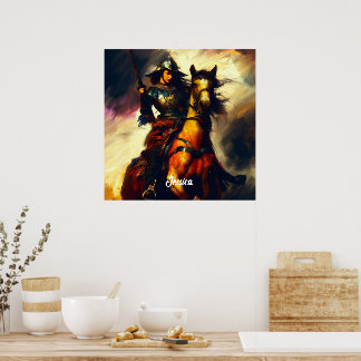 Mooie Valkyrie te paard Poster