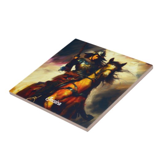 Mooie Valkyrie te paard Tegeltje (Zijkant)