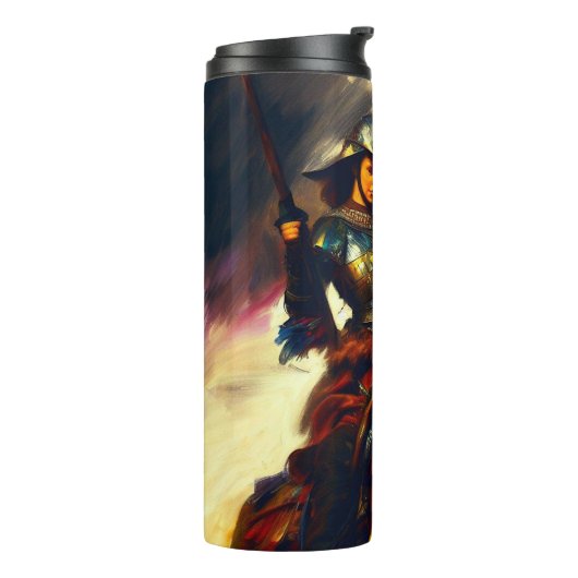 Mooie Valkyrie te paard Thermosbeker (Gedraaid links)