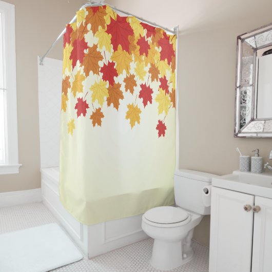 Mooie vallende bladeren herfst bloemen douchegordijn (In situ)