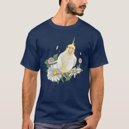 Mooie Valletjesparkiet Bloem Illustratie T-shirt