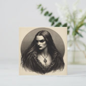 Mooie Vampier Antiek Illustratie Kaart (Staand voorkant)