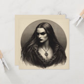 Mooie Vampier Antiek Illustratie Kaart (Voorkant / Achterkant in situ)