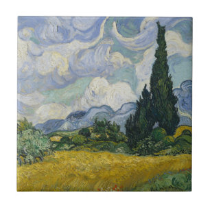Mooie Van Gogh Wheat Fields met Cypresses Tegeltje