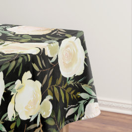 Mooie Vanilla White Roses aangepaste monogram Tafelkleed