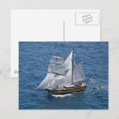 Mooie varende boot briefkaart (Voorkant / Achterkant)