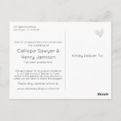 Mooie varens & hartscript uitgestelde trouwkaart briefkaart (Achterkant)