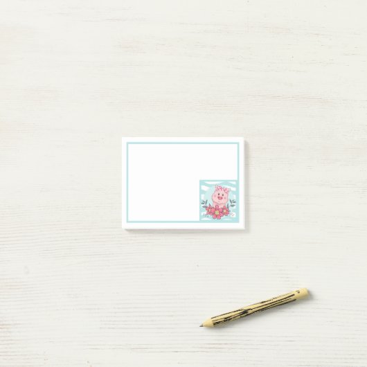 Mooie varken post-it® notes (Op bureau)
