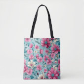 Mooie Vector Bloemen Naadloos Patroon Tote Bag (Voorkant)