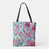 Mooie Vector Bloemen Naadloos Patroon Tote Bag (Achterkant)