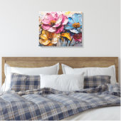 Mooie veelkleurige abstracte schilderij canvas afdruk (Insitu (Slaapkamer))