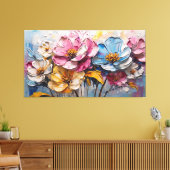 Mooie veelkleurige abstracte schilderij canvas afdruk (Insitu (Woonkamer))