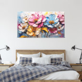 Mooie veelkleurige abstracte schilderij canvas afdruk (Insitu (Slaapkamer))