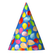 Mooie veelkleurige ballonnen op hemelsblauw feesthoedjes (Achterkant)