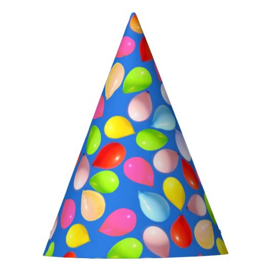 Mooie veelkleurige ballonnen op hemelsblauw feesthoedjes (Voorkant)