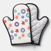 Mooie veelkleurige bloemen ovenwant (Voorkant / Achterkant)