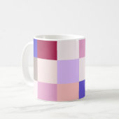 Mooie veelkleurige geplakte stijl koffiemok (Voorkant links)