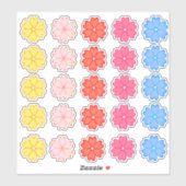 Mooie veelkleurige hart bloem set sticker (Vel)