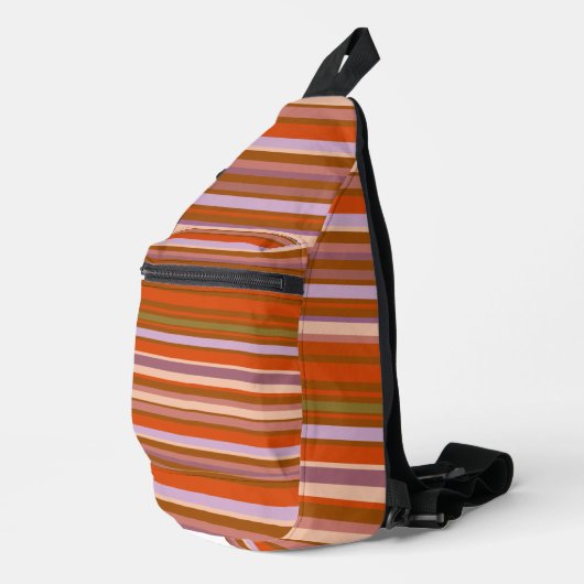 Mooie Veelkleurige modieuze horizontale lijnen Sling Bag (Rechterhoek)