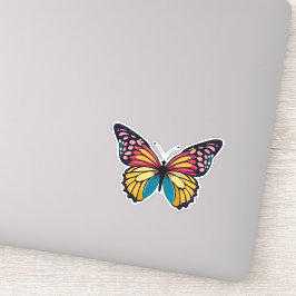 Mooie veelkleurige vlinder sticker
