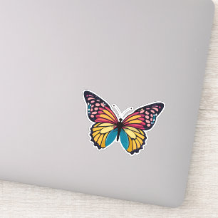 Mooie veelkleurige vlinder sticker
