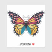 Mooie veelkleurige vlinder sticker (Vel)