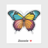 Mooie veelkleurige vlinder sticker (Vel)