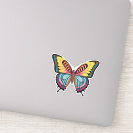 Mooie veelkleurige vlinder sticker