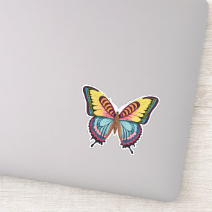 Mooie veelkleurige vlinder sticker