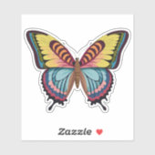 Mooie veelkleurige vlinder sticker (Vel)
