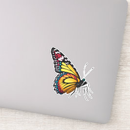 Mooie veelkleurige vlinder sticker