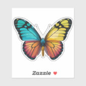 Mooie veelkleurige vlinder sticker (Vel)