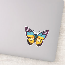 Mooie veelkleurige vlinder sticker
