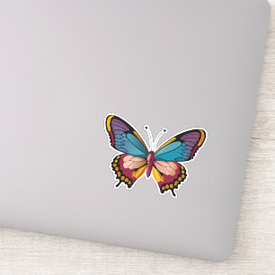 Mooie veelkleurige vlinder sticker