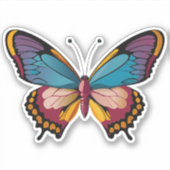 Mooie veelkleurige vlinder sticker (Voorkant)