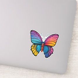 Mooie veelkleurige vlinder sticker
