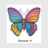 Mooie veelkleurige vlinder sticker (Vel)